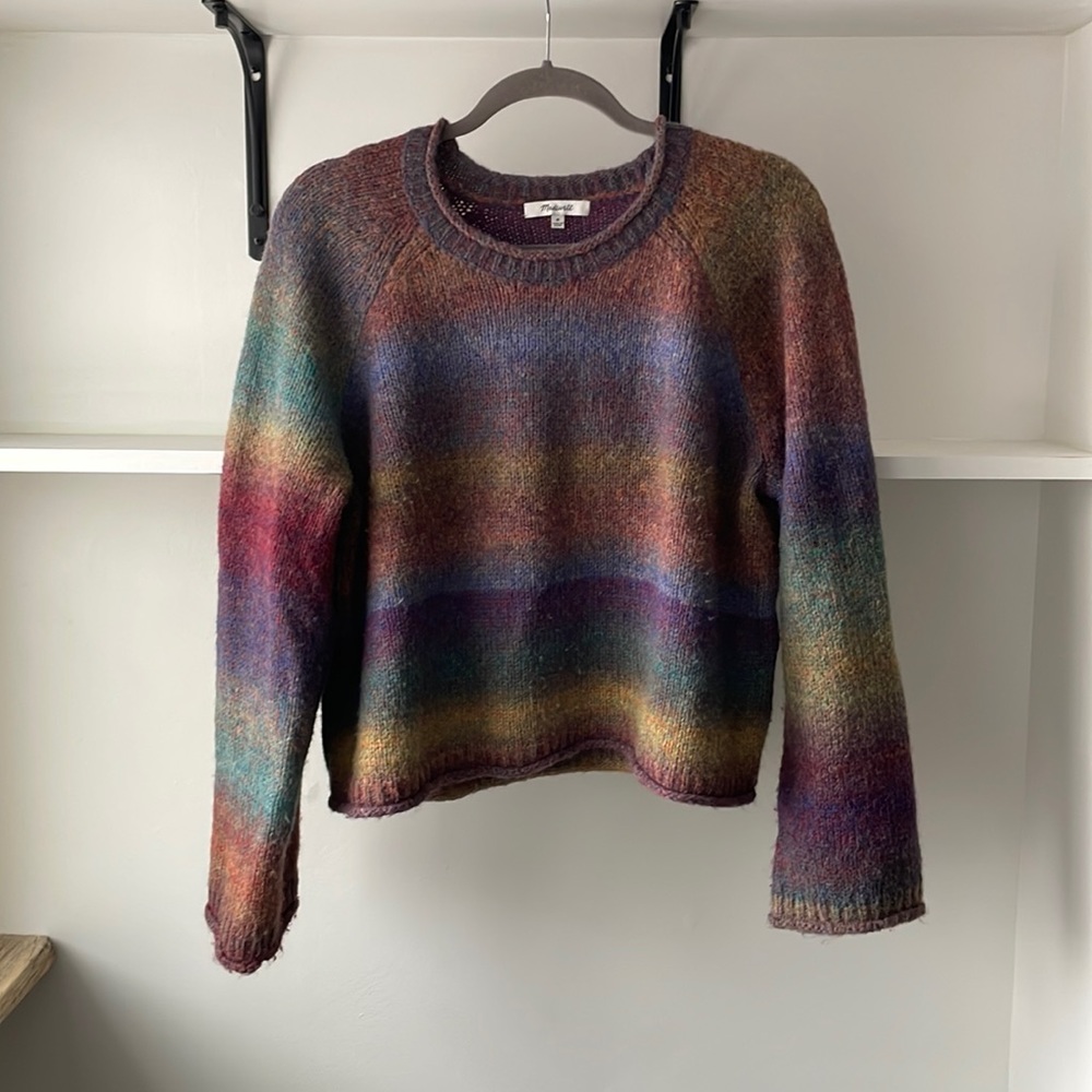 Madewell Space Dye Pullover Crop Sweater - Size medium